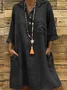 Casual Plain Shirt Collar Dress