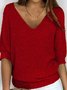 Regular Fit Plain Casual Knit Top