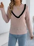 Plain Regular Fit Casual Crew Neck Sweater