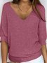 Regular Fit Plain Casual Knit Top