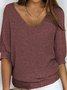 Regular Fit Plain Casual Knit Top