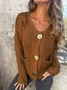 V Neck Plain Casual Regular Fit Sweater