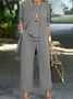 Women's Split Joint Plain Commuting Going Out Matching Outfit Caramel Casual Spring/Fall Multi-Piece Set Elastic Band Matching Set