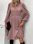 Plain Casual Dress With No