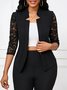 Plain Stand Collar Casual Jacket
