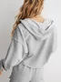Casual Plain Long Sleeve Hoodie