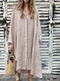 Casual Plain Shirt Collar Midi Dress