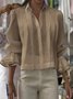 Casual Plain Shirt Collar Shirt