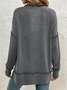 Plain Crew Neck Casual Sweatshirt