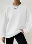 Women's Waffle Casual Long Sleeve Crew Neck Sweatshirt