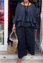 Plain Crew Neck Casual Two-Piece Set