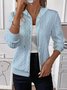 Autumn And Winter Solid Color Long-sleeved Knitted Zipper Hooded Sweatshirt Jacket