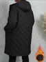 Elegant Quilted Hooded Jacket for Women Zippered Long Sleeves Quilted iacket