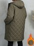 Elegant Quilted Hooded Jacket for Women Zippered Long Sleeves Quilted iacket