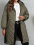 Elegant Quilted Hooded Jacket for Women Zippered Long Sleeves Quilted iacket