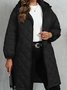 Elegant Quilted Hooded Jacket for Women Zippered Long Sleeves Quilted iacket