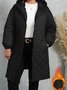 Elegant Quilted Hooded Jacket for Women Zippered Long Sleeves Quilted iacket