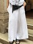 Casual Plain Fashion Wide Leg Pants