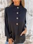 Casual Plain Stand Collar Jacket
