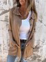 Casual Plain Stand Collar Jacket