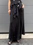 Casual Plain Fashion Wide Leg Pants