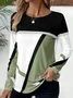 Women Abstract Crew Neck Casual Long Sleeve T-shirt