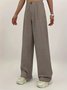 Women's  H-Line Wide Leg Pants Daily Going Out Pants Black-brown Casual Split Joint Plaid Spring/Fall Pants