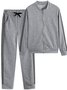 Women's Split Joint Plain Daily Going Out Two-Piece Set Gray Casual Spring/Fall Top With Pants Matching Set
