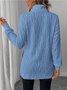Women Plain Crew Neck Casual Long Sleeve T-shirt