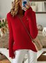 Women's Solid Color Long-Sleeved Temperament Knitted V-Neck Inner Sweater Versatile Fashion Slim Fit
