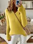 Women's Solid Color Long-Sleeved Temperament Knitted V-Neck Inner Sweater Versatile Fashion Slim Fit