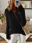 Women's Solid Color Long-Sleeved Temperament Knitted V-Neck Inner Sweater Versatile Fashion Slim Fit