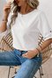 Women Plain Crew Neck Casual Long Sleeve T-shirt