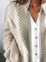 Women's Solid Color Long-Sleeved Sweater High Collar Autumn And Winter Jacquard Zipper Cardigan