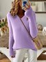 Women's Solid Color Long-Sleeved Temperament Knitted V-Neck Inner Sweater Versatile Fashion Slim Fit