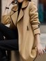 Women's Autumn And Winter Contrast Color Long Sleeve Woolen Coat