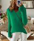 Women's Solid Color Long-Sleeved Temperament Knitted V-Neck Inner Sweater Versatile Fashion Slim Fit