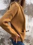 Stand Collar Casual  Sweater Knitted Stand Collar Zipper Coat Loose Pocket Jacket