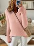Women's Solid Color Long-Sleeved Temperament Knitted V-Neck Inner Sweater Versatile Fashion Slim Fit