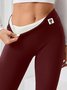 Four-Side Projectile Plain Regular Fit Casual Plush Four-way Stretch Tights Warm Pants Autumn And Winter Style Lambskin Thickened Stretch Leggings