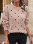 Casual Polka Dots Loose Crew Neck Sweater