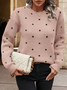 Casual Polka Dots Loose Crew Neck Sweater