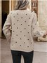 Casual Polka Dots Loose Crew Neck Sweater