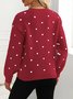 Casual Polka Dots Loose Crew Neck Sweater