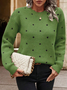 Casual Polka Dots Loose Crew Neck Sweater