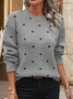 Casual Polka Dots Loose Crew Neck Sweater