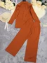 Cotton Plain Regular Fit Casual Two-Piece Set