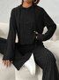 Women's Embossed Plain Daily Going Out Two-Piece Set Purple Casual Spring/Fall Top With Pants Matching Set
