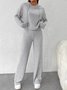 Women's Embossed Plain Daily Going Out Two-Piece Set Purple Casual Spring/Fall Top With Pants Matching Set