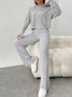 Women's Embossed Plain Daily Going Out Two-Piece Set Purple Casual Spring/Fall Top With Pants Matching Set